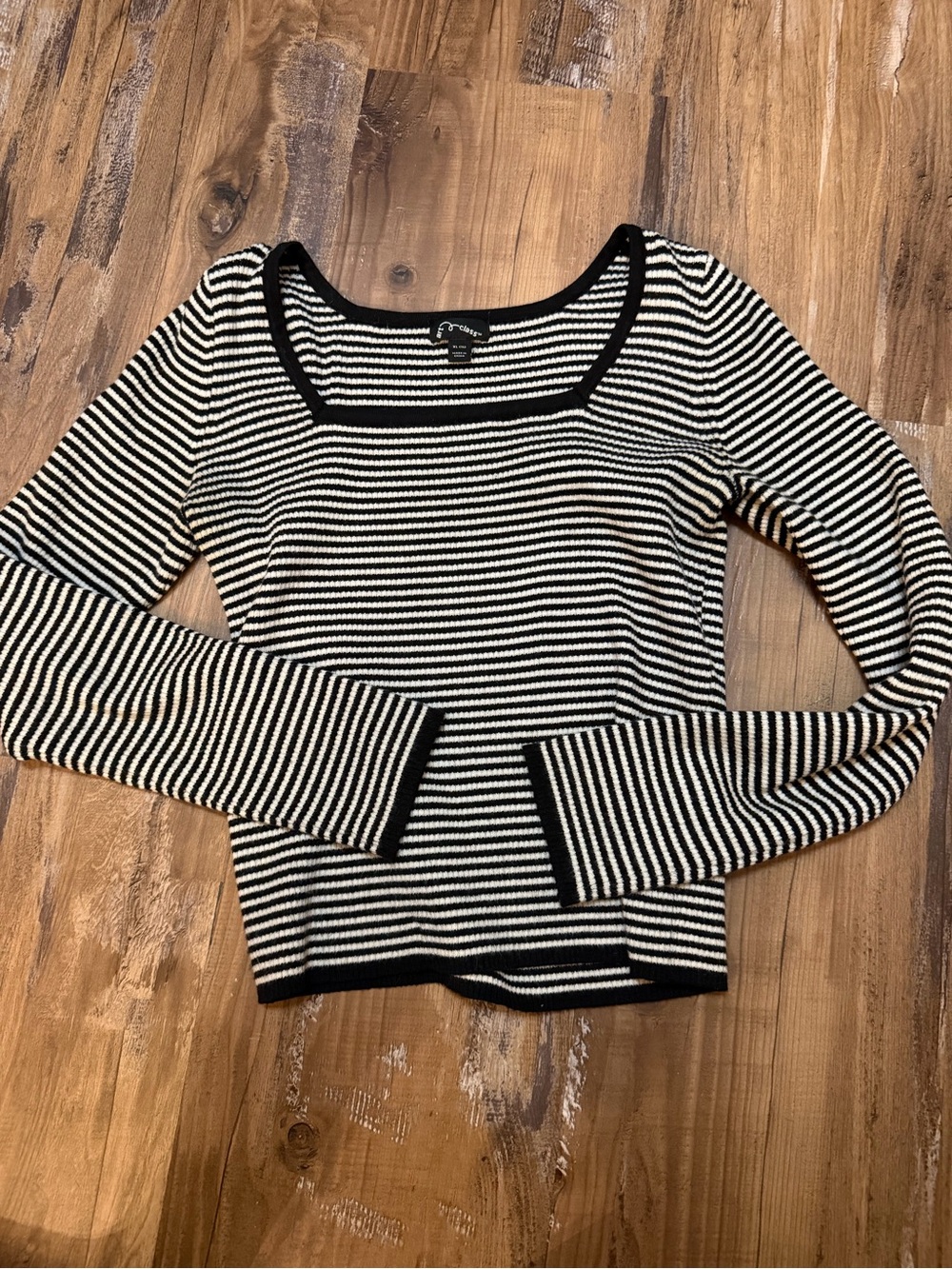 Target Black and White Striped Long Sleeve Tee